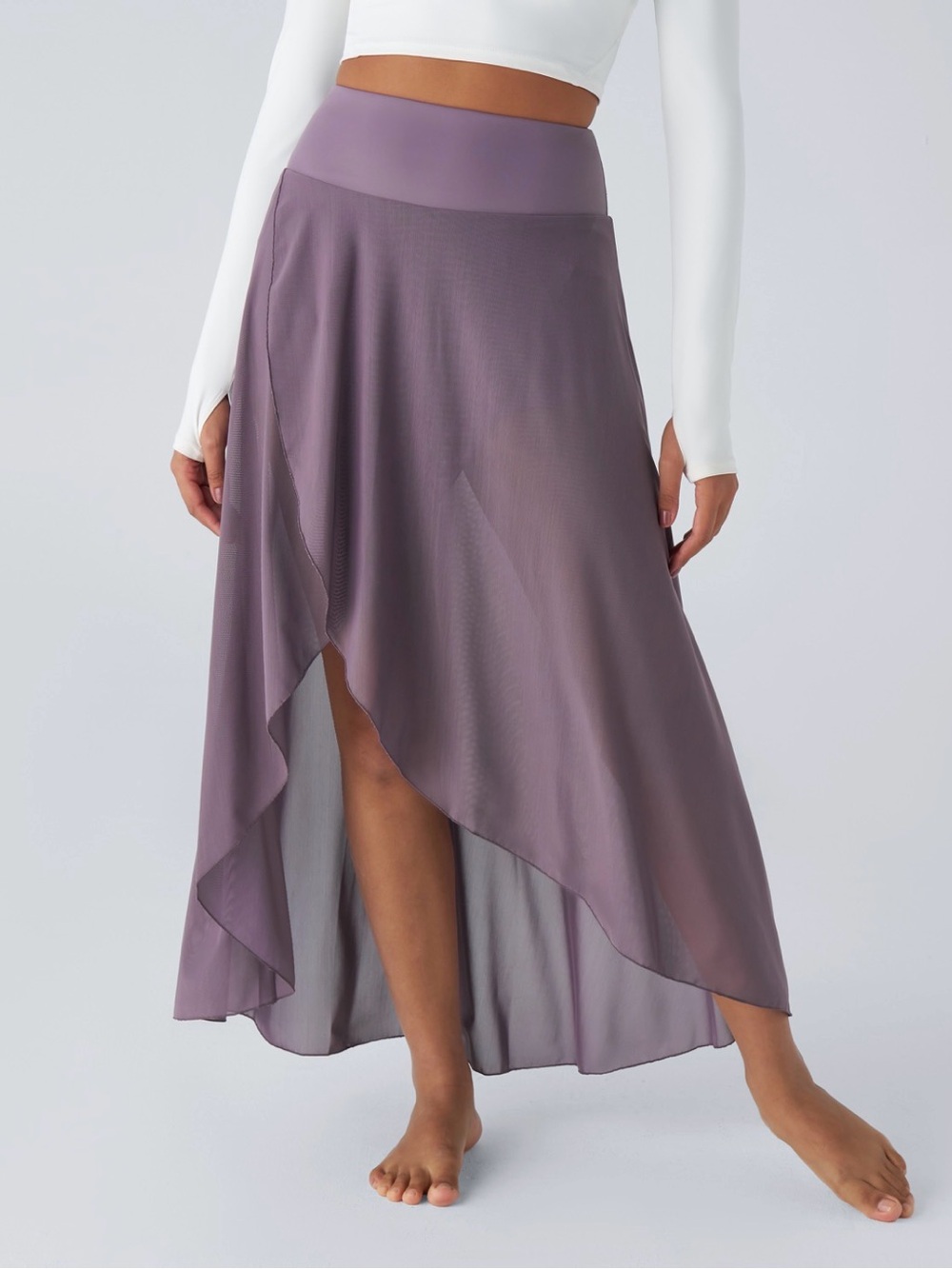 HALARA Mauve High-Low Wrap Skort